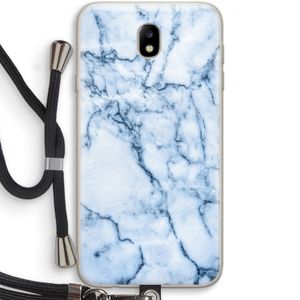Blauw marmer: Samsung Galaxy J7 (2017) Transparant Hoesje met koord