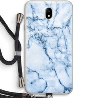 Blauw marmer: Samsung Galaxy J7 (2017) Transparant Hoesje met koord