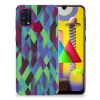 Samsung Galaxy M31 | TPU Hoesje | Abstract Green Blue