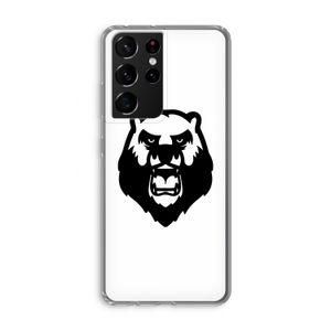 Angry Bear (white): Samsung Galaxy S21 Ultra Transparant Hoesje