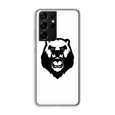 Angry Bear (white): Samsung Galaxy S21 Ultra Transparant Hoesje