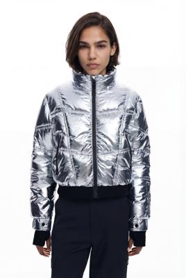 Metallic jas met capuchon - BLACK - XS