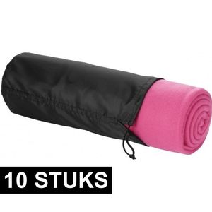 10x Fleece deken roze 150 x 120 cm