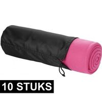 10x Fleece deken roze 150 x 120 cm