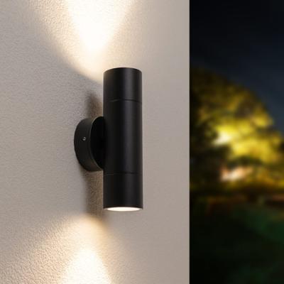 Dax LED Wandlamp - Dimbaar - 10 Watt 800 lumen - 4000K neutraal wit - IP65 Waterdicht voor Binnen en buiten - GU10 Vervangbare lichtbron - Up & Down Light - Zwart