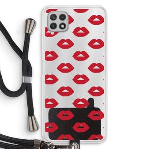 Lips: Samsung Galaxy A22 4G Transparant Hoesje met koord