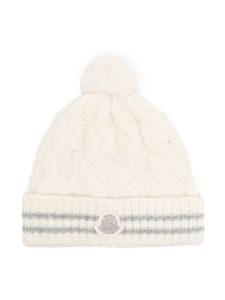 Moncler Enfant bonnet à logo appliqué - Blanc