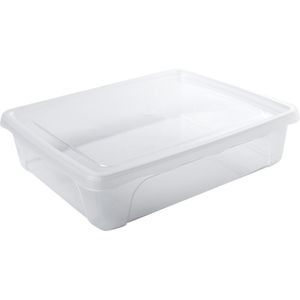 1x Voorraad/vershoudbakje laag 2 liter transparant 24 x 20 x 6 cm