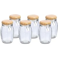 Weckpotten/inmaakpotten - 6x - 1.2L - glas - met beugelsluiting - D12 x H19 cm Weckpotten/inmaakpotten - 6x - 1.2L - glas - met beugelsluiting - D12 x H19 cm