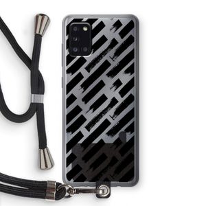 Zwarte vegen: Samsung Galaxy A31 Transparant Hoesje met koord