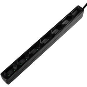 LogiLink LPS231B Stekkerdoos 6-voudig Zwart Eurostekker 1 stuk(s)