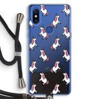 Eenhoorns overal: Xiaomi Mi Mix 3 Transparant Hoesje met koord