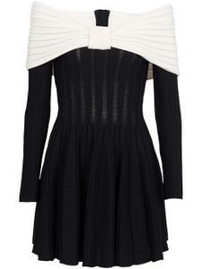 Balmain off-shoulder knitted minidress - Noir