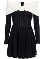 Balmain off-shoulder knitted minidress - Noir - thumbnail