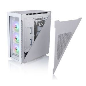 Thermaltake Divider 500 TG Snow ARGB White Midi-tower PC-behuizing Wit 3 voorgeïnstalleerde LED-ventilators, 1 voorgeïnstalleerde ventilator, Zijvenster,