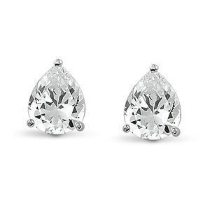 New Bling 9NB-0014 Oorstekers Druppel zilver met zirkonia 7 x 9 mm