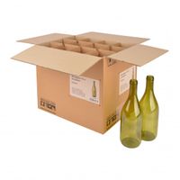 Wijnfles Bourgogne 75 cl, olijfgroen, doos 12 st. - thumbnail