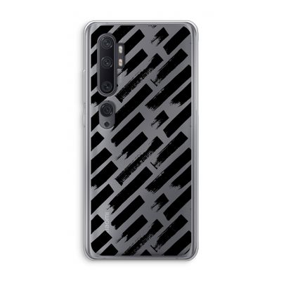 Zwarte vegen: Xiaomi Mi Note 10 Pro Transparant Hoesje