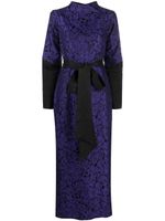 Baruni robe longue en jacquard à taille ceinturée - Violet