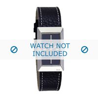 Dolce & Gabbana horlogeband 3719040015 Leder Zwart + wit stiksel - thumbnail