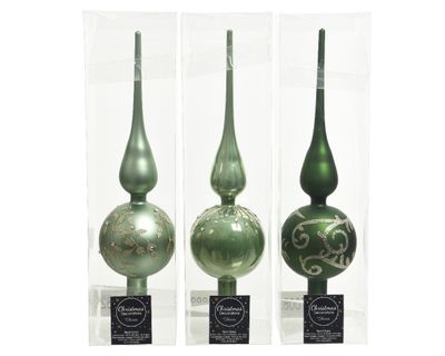 Piek glas d8h31cm groen a3 - Decoris