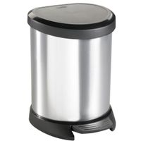 Curver Decobin Ovalen Pedaalemmer 5L Zilver/Zwart - thumbnail