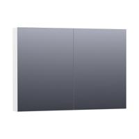 Brauer Impress Deluxe Spiegelkast - 100 cm - met interne en externe Verlichting - 2 Dubbelzijdige Spiegeldeuren - Mat Wit