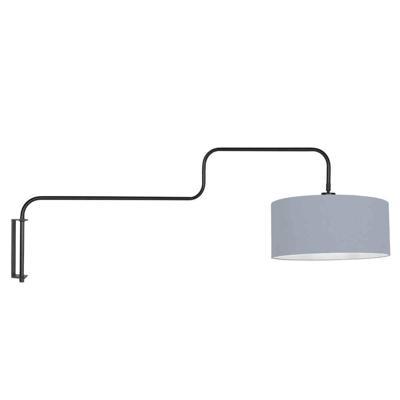 Steinhauer WandlampBloeba zwart met lichtblauwe kap - 4177ZW