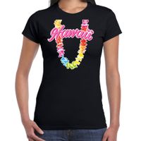 Hawaii slinger t-shirt zwart voor dames