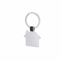 Sleutelhanger met klein huisje - zilver - metaal - 3.5 x 3 cm - eigen huis/nieuw huis