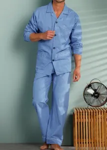 Robson Heren pyjama met gulp - knoopsluiting Martin