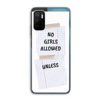 No Girls Allowed Unless: Xiaomi Poco M3 Pro 5G Transparant Hoesje