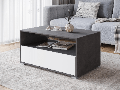 Salontafel WARIO 90 cm wit/zwart
