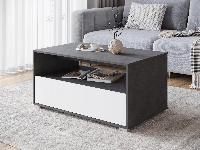 Salontafel WARIO 90 cm wit/zwart