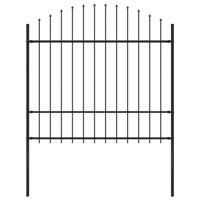 Tuinhek met speren bovenkant (1,5-1,75)x1,7 m staal zwart