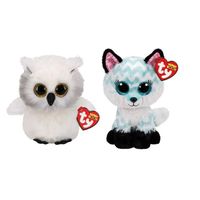 Ty - Knuffel - Beanie Boo's - Ausitin Owl & Atlas Fox - thumbnail