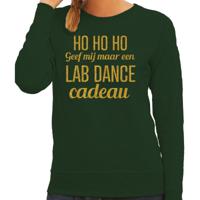 Foute kersttrui/sweater voor dames - Hohoho lab dance cadeau - groen - glitter goud