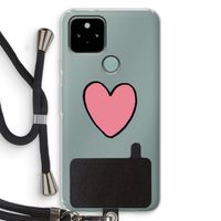 Hartje: Pixel 5 Transparant Hoesje met koord Hartje: Pixel 5 Transparant Hoesje met koord