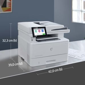 HP LaserJet Enterprise MFP M430f, Zwart-wit, Printer voor Bedrijf, Printen, kopiëren, scannen, faxen, Automatische documentinvoer voor 50 vellen; Dubbelzijdig printen; Dubbelzijdig scannen; Printen via USB-poort aan de voorzijde; Compact formaat; Energiezuinig; Optimale beveiliging