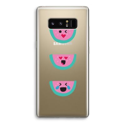 Smiley watermeloen: Samsung Galaxy Note 8 Transparant Hoesje