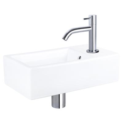 Differnz Force fonteinset keramiek - kraan gebogen - 40 x 22 x 11.5 cm - chroom