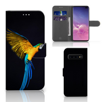 Samsung Galaxy S10 Plus Telefoonhoesje met Pasjes Papegaai - thumbnail