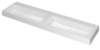 INK Wastafel Momento Polystone dubbel zonder kraangaten 180 cm x 45 cm x 9 cm Glans wit 3421070
