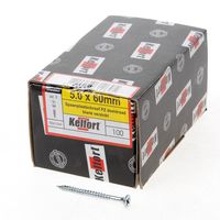 Kelfort Spaanplaatschroef platverzonken kop verzinkt pozidriv deeldraad 5.0 x 60mm - thumbnail