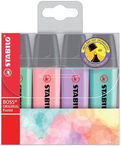 Markeerstift Stabilo Boss Original 4 pastel kleuren