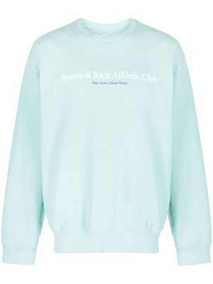 Sporty & Rich sweat en coton à logo imprimé - Bleu