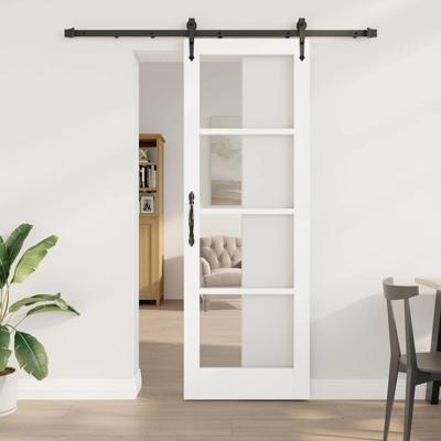 Schuifdeur met Hardware Set Wit 73.5x211 cm Massief Hout