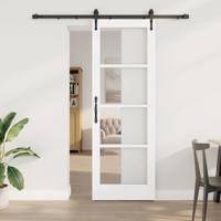 Schuifdeur met Hardware Set Wit 73.5x211 cm Massief Hout