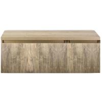 Frozen 3D Badmeubelset 120 cm - Greeplijst in Kleur - Wastafel Onderkast met Bovenblad French Oak