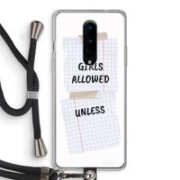 No Girls Allowed Unless: OnePlus 8 Transparant Hoesje met koord